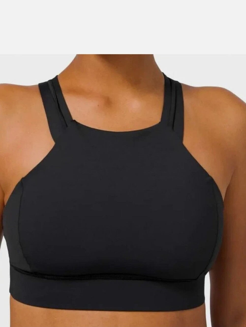 Lululemon Womens Sz 6 Strong At Heart Sports Bra Black Medium Support